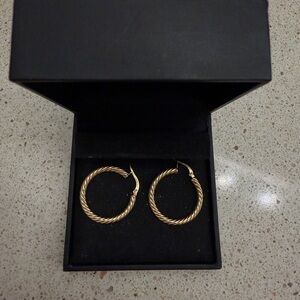 Gold-Tone Twisted Hoop Earrings - Women Jewelry